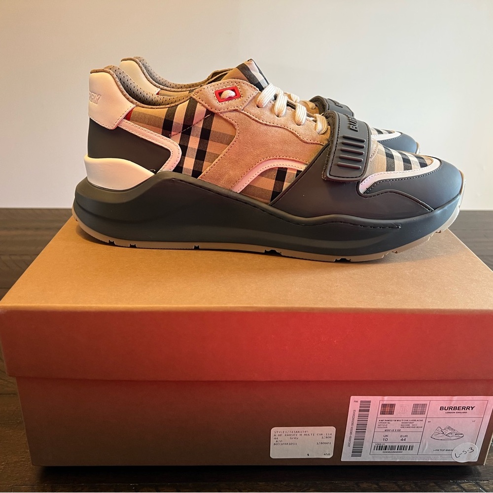 Vintage Burberry Ramsey Grey/Archive Beige Checkerboard Size 44 EU 8031098 NIB - Picture 5 of 16